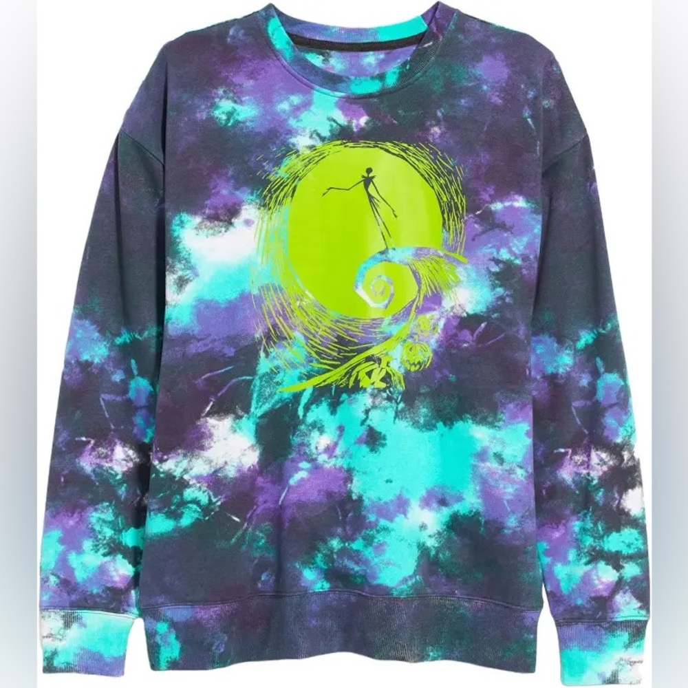 Disney Nightmare Before Christmas Tie Dye Sweatshirt Size Large NWOT - Picture 3 of 8